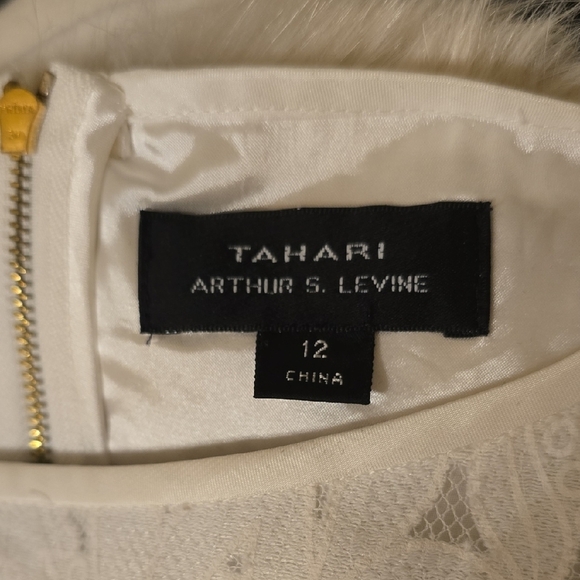 Tahari White Sheath Mini Dress Sleeveless Bateau - Picture 2 of 13